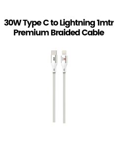 Swiss Military 30W USB-C to Lightning Braided Cable 1 Meter – White |SM-CB-CL30W-1M