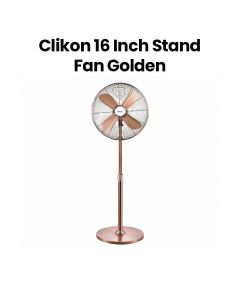 Clikon 16″ Stand Fan with Metal Body 50W – Golden |CK2052