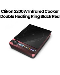 Clikon Infrared Cooker 2200W with Double Heating Ring – Black with Metallic Red |CK4299