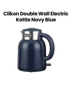 Clikon 1.5L Double Wall Electric Kettle with Seamless Interior 1600W – Navy Blue |CK5149