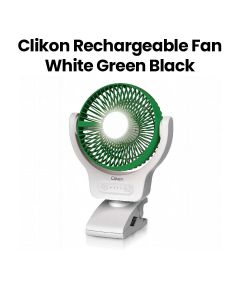 Clikon 6″ Rechargeable Fan – White/Green, White/Black | CK2049