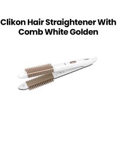 Clikon Hair Straightener with Comb 35W – White with Golden | CK3248