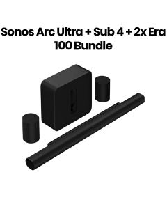 Sonos Arc Ultra + Sub 4 + 2x Era 100 Premium Immersive Set Bluetooth Speaker & Soundbar – Black | ARC ULTRA+SUB4+2X ERA 100-BLK