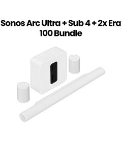Sonos Arc Ultra + Sub 4 + 2x Era 100 Premium Immersive Set Bluetooth Speaker & Soundbar – White | ARC ULTRA+SUB4+2X ERA 100-WHT