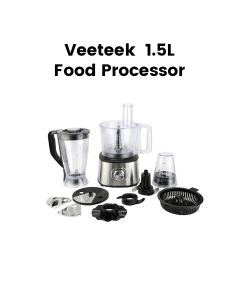 Veeteek 1.5L Food Processor 1000W Blender Jar Set – Black | FP9079E-GS