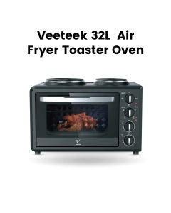 Veeteek 32L Air Fryer Toaster Oven 2500W Multifunction Double Hot Plate – Black | TO8721B-N