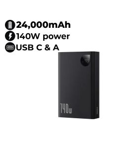 Baseus Adaman Digital Display Fast Charge Power Bank 24000mAh – Cluster Black | P10021508113-00