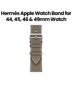 Hermès Apple Watch Band 46mm for 44, 45, 46 & 49mm Watch Cases | Étoupe | Swift Calfskin