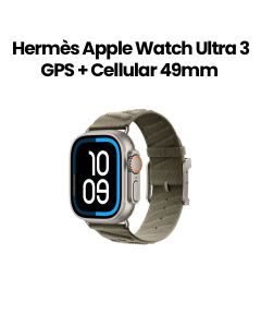 Hermès Apple Watch Ultra 3 GPS + Cellular 49mm Natural Titanium Case | Gris Titane En Mer