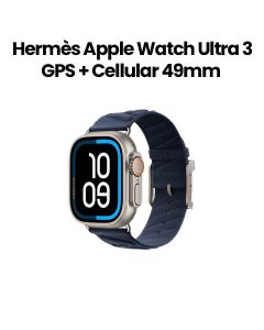 Hermès Apple Watch Ultra 3 GPS + Cellular 49mm Natural Titanium Case | Bleu Nuit En Mer