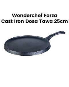 Wonderchef 25cm Forza Cast Iron Dosa Tawa - Black | 63153470