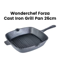 Wonderchef 26cm Forza Cast Iron Grill Pan - Black | 63153473