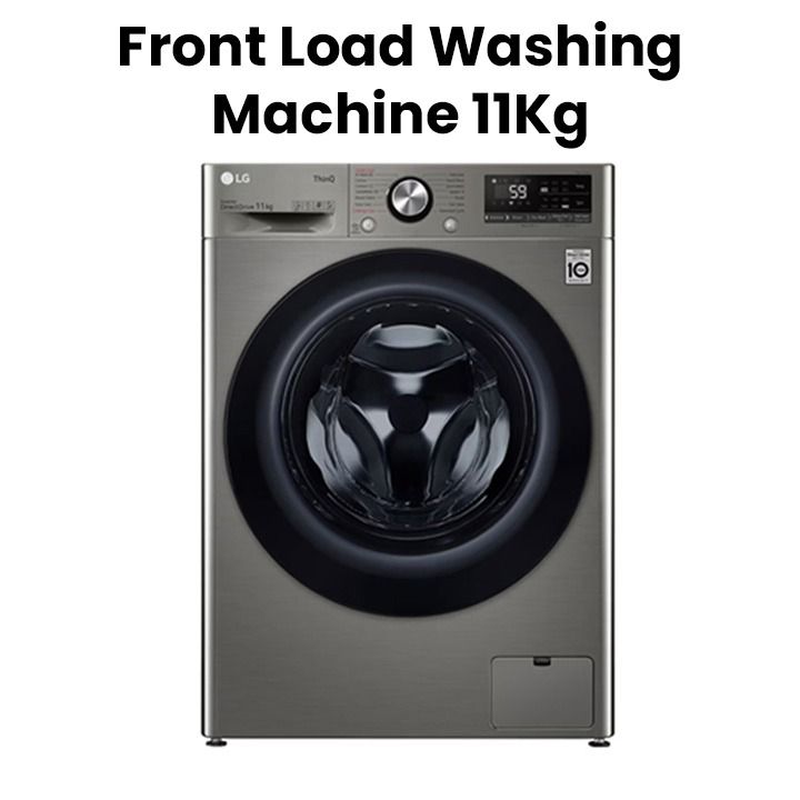 LG 11Kg Front Load Washing Machine  Platinum Made In Egypt | F4Y5EYGYPV