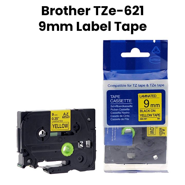 شريط ملصقات بعرض 9 مم أصلي من براذر TZe-621