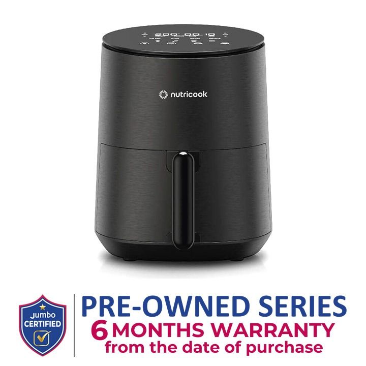 Nutricook Air Fryer Mini V2 3.3LDigital Air Fryer – Compact Space-Saving Design, Rapid Hot Air Technology, Healthy Oil-Free Cooking - Black | NC-AFM033K
