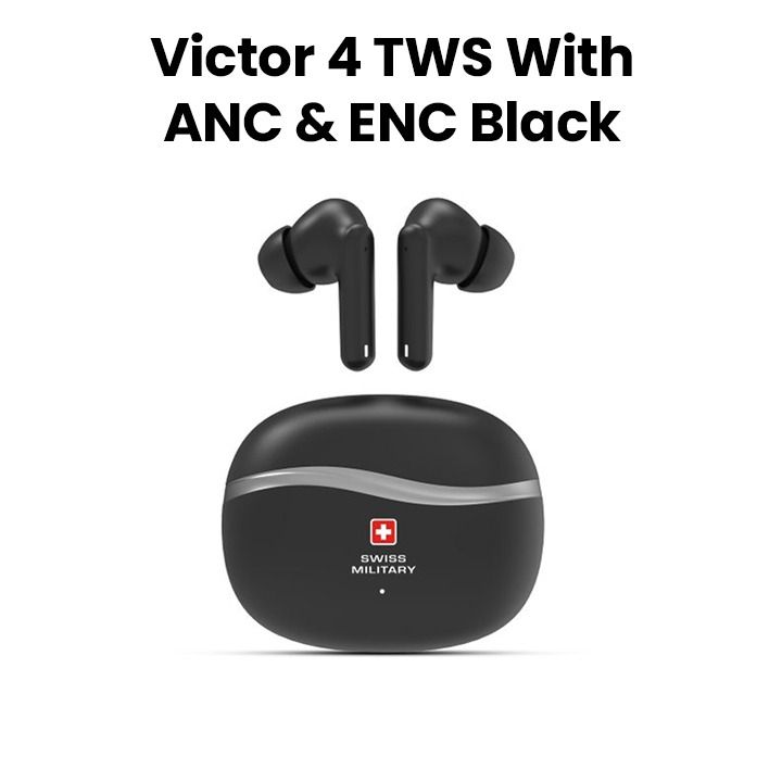Buy Swiss Military Stereo Earbuds with ANC+ENC Black |SM-Victor