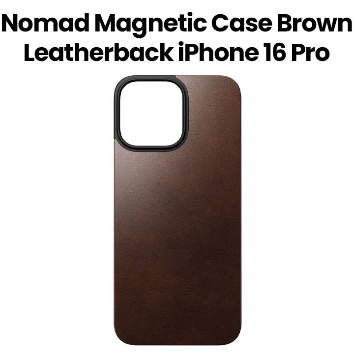 Buy Nomad Magnetic Leatherback for iPhone 16 Pro | Rustic Brown