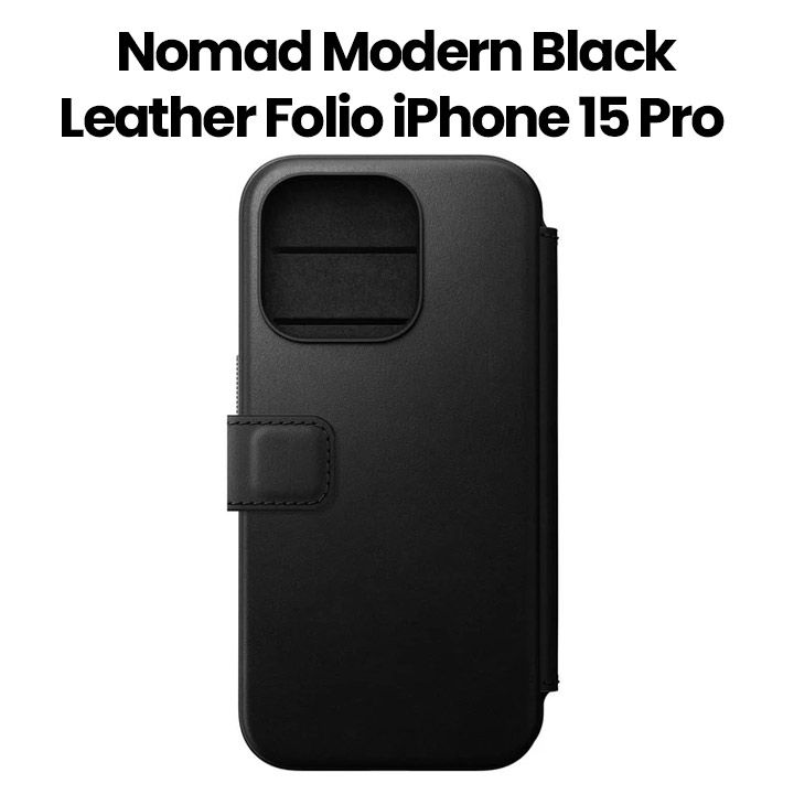 iPhoneアクセサリー NOMAD Modern Leather Folio iPhone15pro Nomad Leather Folio Case, MagSafe, iPhone 15 Pro Max - Tan