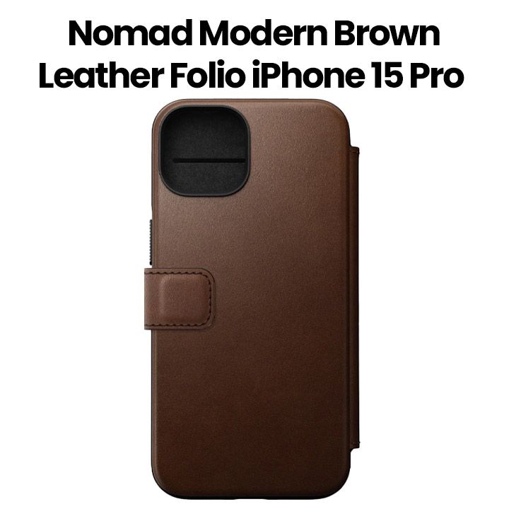 Buy Nomad Modern Leather Folio for iPhone 15 Pro | Brown | Nomad