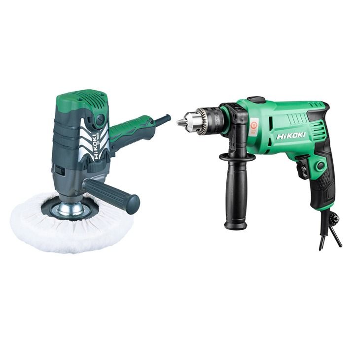 ملمع ٧ بوصة + مثقاب ١٣ ملم ٥٥٠ واط من هيكوكي - أخضر | SP18SB + DV13VST