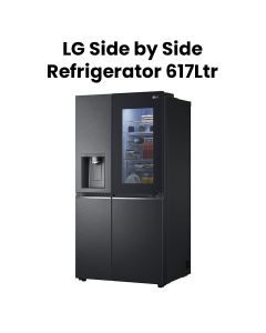 LG 617Ltrs InstaView ThinQ Side by Side Refrigerator, UVnano, LINEARCooling, ThinQ | GR-X267CQES