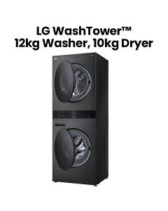 LG 12/10 Kg Wash Tower - Black Steel | W4W8BVPKZHM