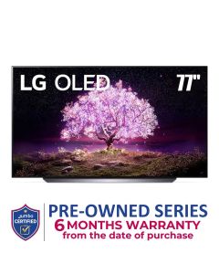 LG OLED TV 77 Inch C1 Series Cinema Screen Design 4K Cinema HDR webOS Smart with ThinQ AI Pixel Dimming | OLED77C1PVB