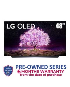 LG OLED TV 48 Inch C1 Series Cinema Screen Design 4K Cinema HDR webOS Smart with ThinQ AI Pixel Dimming | OLED48C1PVB