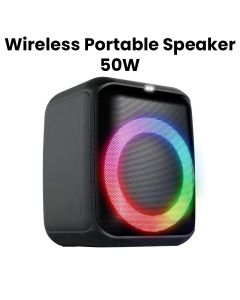 Oscar Wireless Portable Speaker 50W with RGB Light and Wireless Mic 