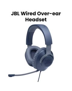 JBL Quantum 100 Wired Over-ear Gaming Headset with a Detachable Mic - Blue