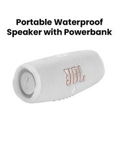 JBL CHARGE 5 Portable Waterproof Speaker with Powerbank - White