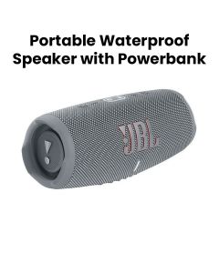 JBL CHARGE 5 Portable Waterproof Speaker with Powerbank - Grey