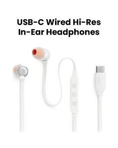 JBL Tune 310C USB-C | Wired Hi-Res In-Ear Headphones - White