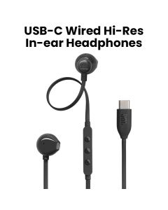 JBL Tune 305C USB-C Wired Hi-Res In-Ear Headphones - Black | T305CUSB-C