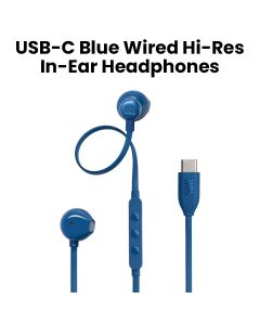 JBL Tune 305C USB-C Wired Hi-Res In-Ear Headphones - Blue | T305CUSB-C