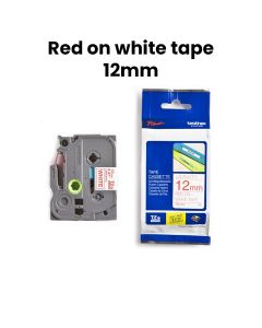 Brother Red On White 12mm Standard Laminated Tapes | TZE-232