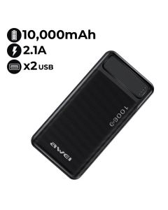 AWEI 10,000mAh Portable Powerbank - Black | P5K