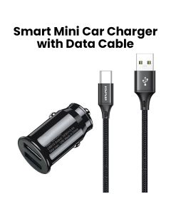 Awei Smart Mini Car Charger + Data Cable | C-826T+CL+50