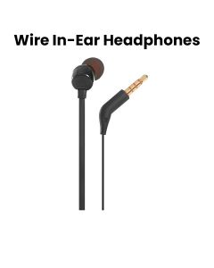 JBL Wire In-Ear Headphones - Black | T110