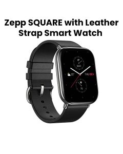 Zepp SQUARE with Leather Strap Smart Watch - Polar Night Black