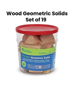 Learning Resources Wood Geometric Solids Set-of-19 | LRSLER4298 