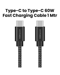 Hyphen Type-C to Type-C 60W Fast Charging Cable 1Mtr - Black | C160W1772