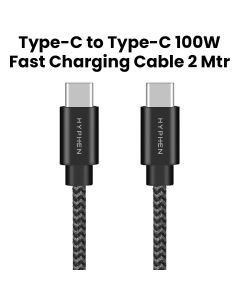 Hyphen Type-C to Type-C 100W Fast Charging Cable 2Mtr - Black | C2100W1802