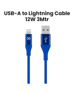 Celly USB-C to Lightning Cable 12W 3M - Blue | USBLIGHTCOL3MBL