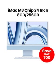 Apple iMac With Retina 24-Inch 4.5K Display M3 Chip with 8-core CPU and 10-core GPU / 8GB / 256GB SSD Blue 