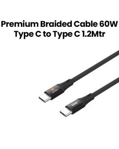 Swiss Military 60W PD Premium Braided Type-C to Type-C Cable (1.2M) - Black | SM-CB-CC-60WPD-1.2MT-BLK