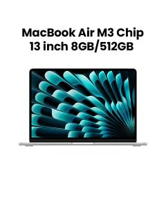 Apple 13-inch MacBook Air with Apple M3 Chip, 8-Core CPU, 10-Core GPU, 8GB RAM, 512GB SSD - Silver |MRXR3ZS/A