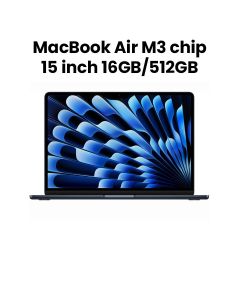 Apple MacBook Air 15-inch Apple M3 Chip with 8-Core CPU and 10-Core GPU 16GB 512GB SSD - Silver |MXD43AB/A