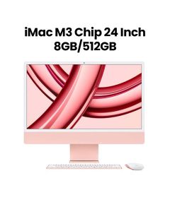 Apple iMac With Retina 24-Inch 4.5K Display M3 Chip with 8-core CPU and 10-core GPU / 8GB / 512GB SSD Pink 