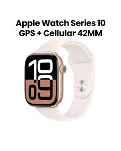 Apple Watch Series 10 GPS + Cellular 42mm Rose Gold Aluminium Case with Light Blush Sport Band - M/L | MWXA3QA/A